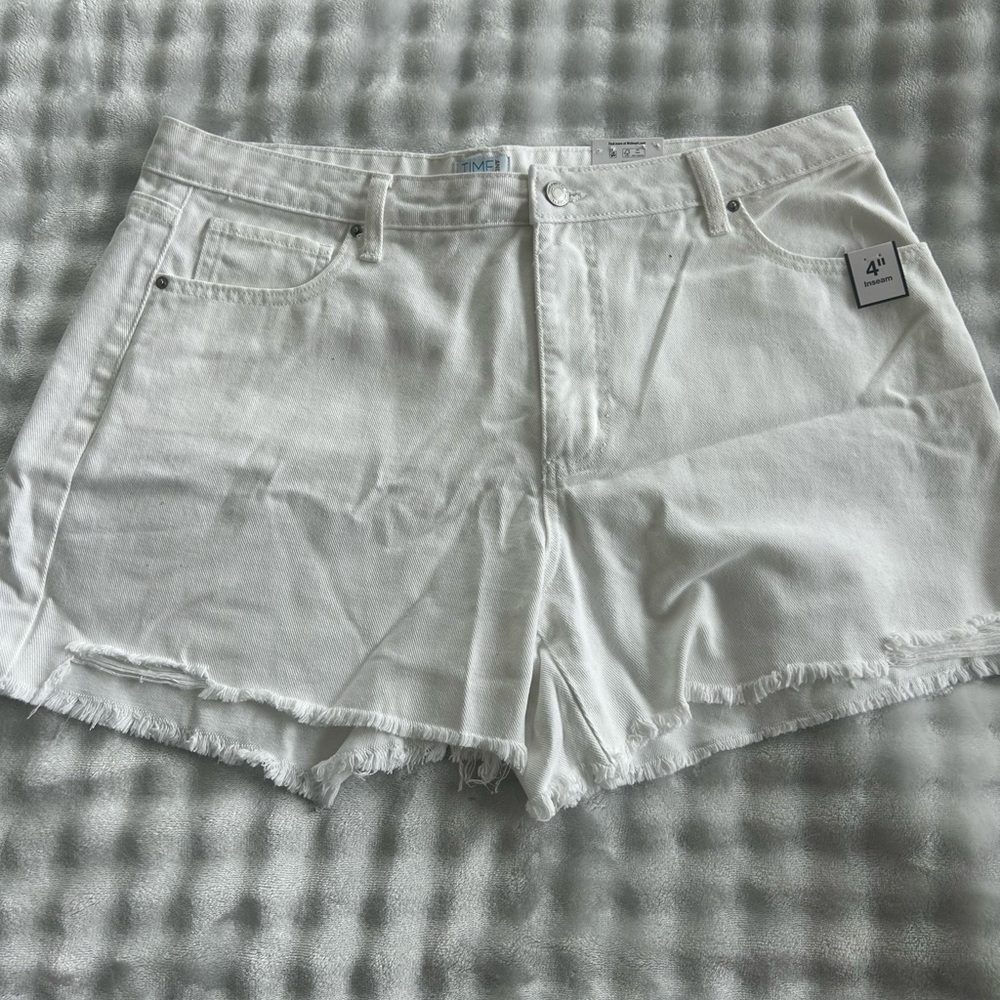 Time and Tru White Jean Shorts